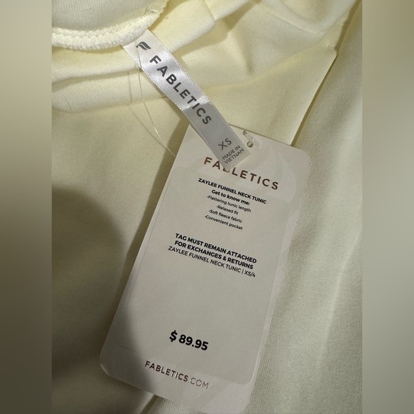 Fabletics Zaylee Funnel Neck Long Sleeve Tunic Sweatshirt Pullover Ivory Size XS - Picture 7 of 10